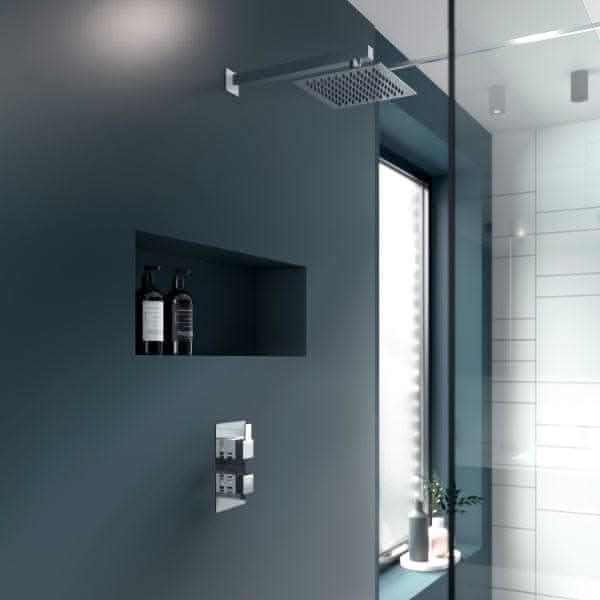 Nuie Concealed Shower Valves,Thermostatic Shower Valves Nuie Sanford Dual Handle 2 Outlet Thermostatic Concealed Shower Valve With Diverter - Chrome