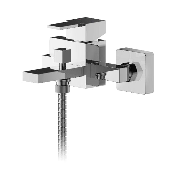 Nuie Bath Shower Mixer Taps,Wall Mounted Taps,Modern Taps Nuie Sanford Wall Mounted Bath Shower Mixer Tap with Shower Kit - Chrome