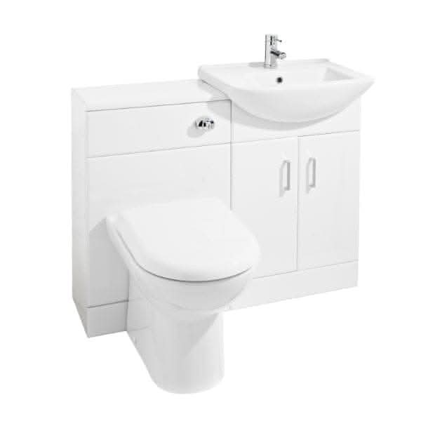 Nuie Floor Standing Vanity Units,Modern Vanity Units,Basins With Floor Standing Vanity Units, Nuie Nuie Saturn Floorstanding Combination Unit 1063mm Wide - Gloss White
