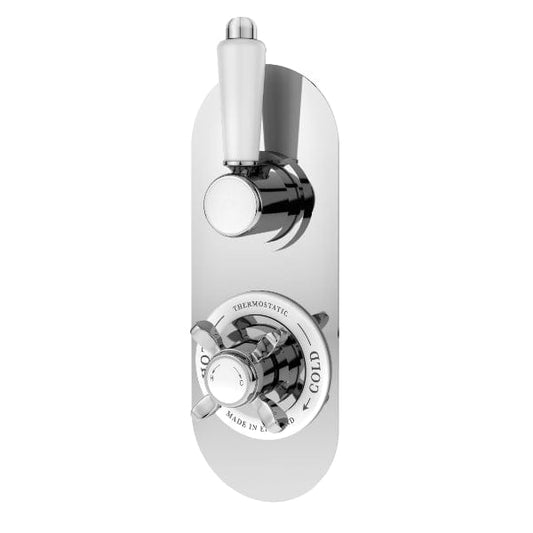 Nuie Concealed Shower Valves,Thermostatic Shower Valves Nuie Selby Dual Handle 1 Outlet Thermostatic Concealed Shower Valve - Chrome
