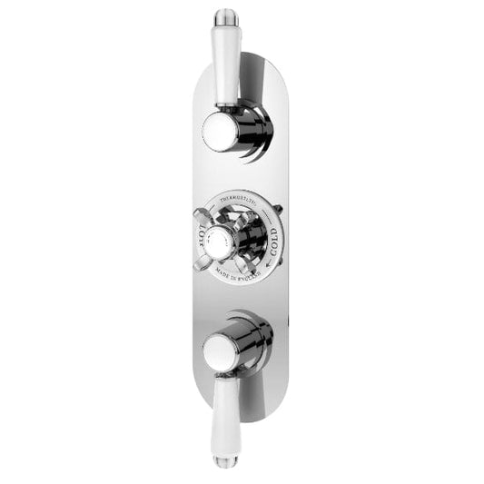 Nuie Concealed Shower Valves,Thermostatic Shower Valves Nuie Selby Triple Handle 2 Outlet Thermostatic Concealed Shower Valve - Chrome