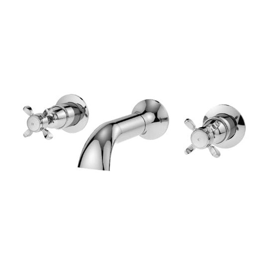 Nuie Bath Filler Taps,Traditional Taps,Deck Mounted Taps Nuie Selby Xhead 3-Hole Bath Filler Tap - Chrome