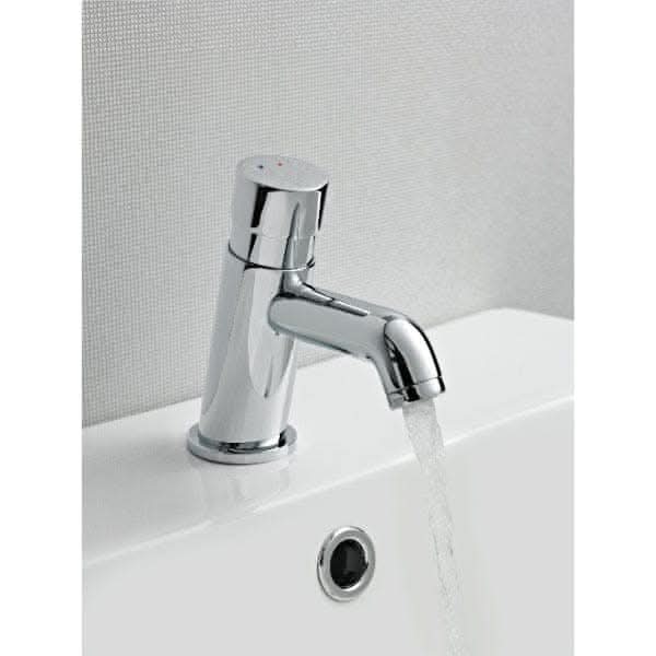 Nuie Basin Mixer Taps,Deck Mounted Taps,Modern Taps Nuie Self Closing Non-Concussive Mono Basin Mixer Tap - Chrome