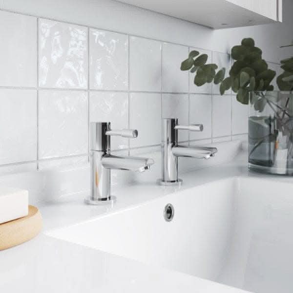 Nuie Basin Pillar Taps,Modern Taps,Deck Mounted Taps Nuie Series 2 Basin Pillar Taps - Chrome