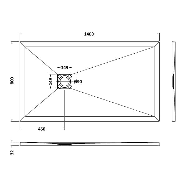 Nuie Rectangular Shower Trays,Shower Trays,Nuie Nuie Slimline Rectangular Shower Tray