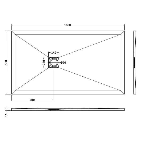 Nuie Rectangular Shower Trays,Shower Trays,Nuie Nuie Slimline Rectangular Shower Tray