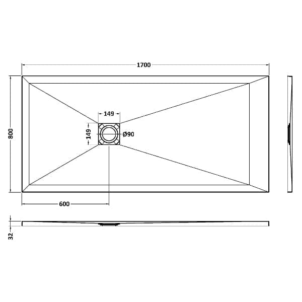 Nuie Rectangular Shower Trays,Shower Trays,Nuie Nuie Slimline Rectangular Shower Tray