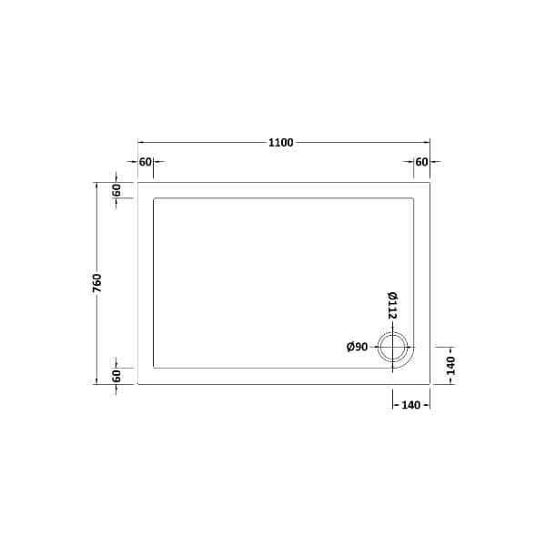 Nuie Rectangular Shower Trays,Shower Trays,Nuie Nuie Slip Resistant Rectangular Shower Tray - White