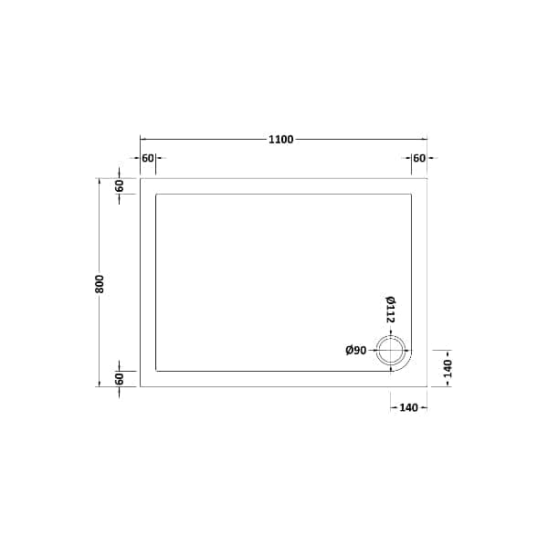 Nuie Rectangular Shower Trays,Shower Trays,Nuie Nuie Slip Resistant Rectangular Shower Tray - White