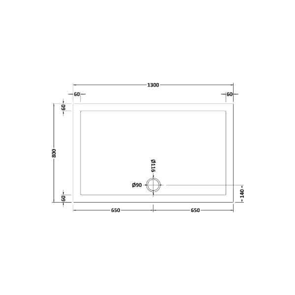 Nuie Rectangular Shower Trays,Shower Trays,Nuie Nuie Slip Resistant Rectangular Shower Tray - White