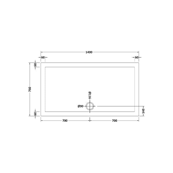 Nuie Rectangular Shower Trays,Shower Trays,Nuie Nuie Slip Resistant Rectangular Shower Tray - White