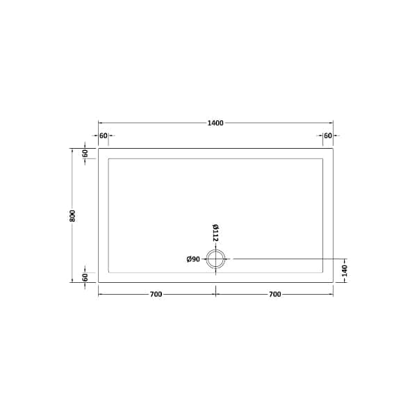 Nuie Rectangular Shower Trays,Shower Trays,Nuie Nuie Slip Resistant Rectangular Shower Tray - White