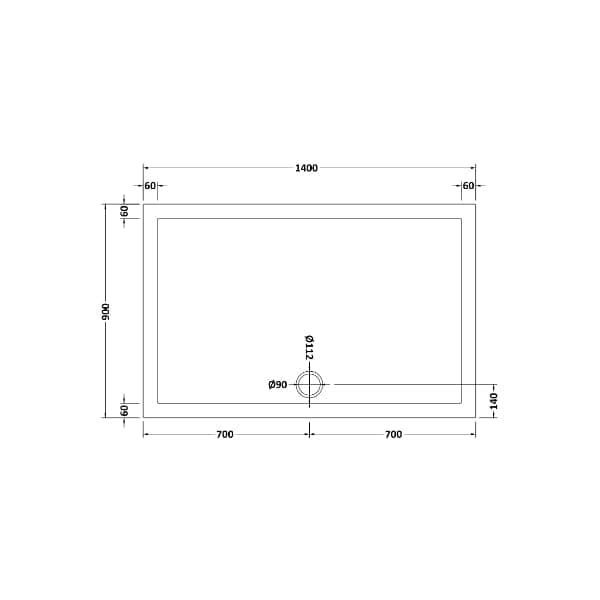 Nuie Rectangular Shower Trays,Shower Trays,Nuie Nuie Slip Resistant Rectangular Shower Tray - White