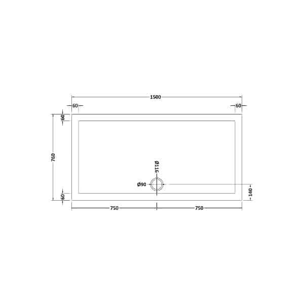 Nuie Rectangular Shower Trays,Shower Trays,Nuie Nuie Slip Resistant Rectangular Shower Tray - White