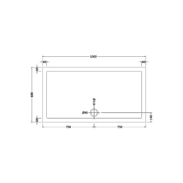 Nuie Rectangular Shower Trays,Shower Trays,Nuie Nuie Slip Resistant Rectangular Shower Tray - White