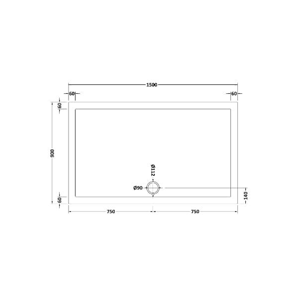 Nuie Rectangular Shower Trays,Shower Trays,Nuie Nuie Slip Resistant Rectangular Shower Tray - White