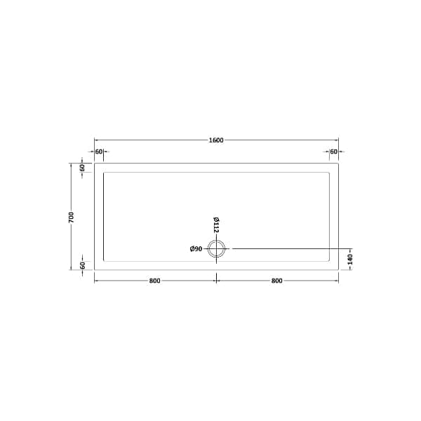 Nuie Rectangular Shower Trays,Shower Trays,Nuie Nuie Slip Resistant Rectangular Shower Tray - White