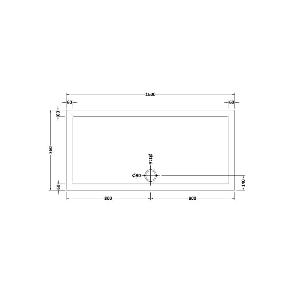 Nuie Rectangular Shower Trays,Shower Trays,Nuie Nuie Slip Resistant Rectangular Shower Tray - White