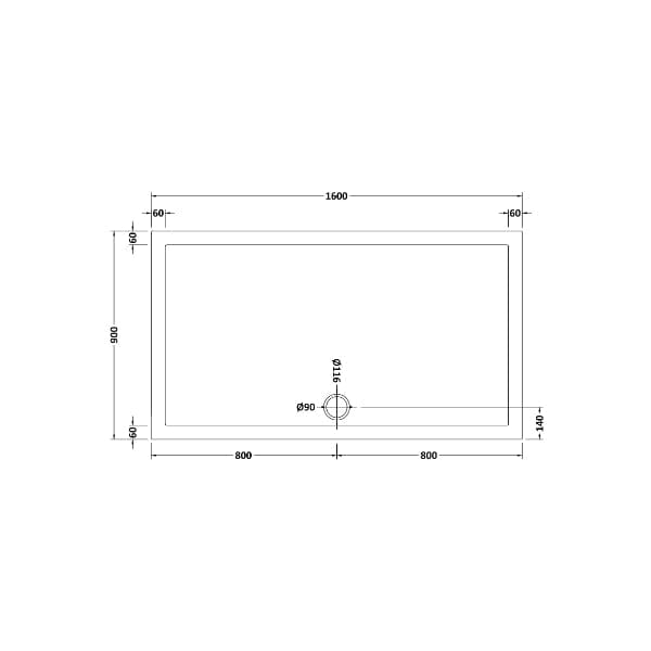 Nuie Rectangular Shower Trays,Shower Trays,Nuie Nuie Slip Resistant Rectangular Shower Tray - White