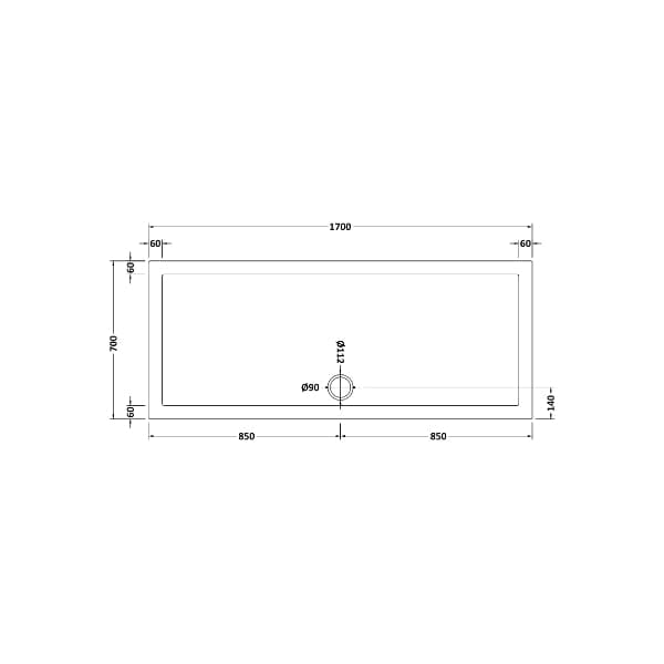 Nuie Rectangular Shower Trays,Shower Trays,Nuie Nuie Slip Resistant Rectangular Shower Tray - White