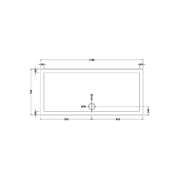 Nuie Rectangular Shower Trays,Shower Trays,Nuie Nuie Slip Resistant Rectangular Shower Tray - White