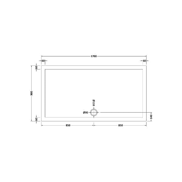 Nuie Rectangular Shower Trays,Shower Trays,Nuie Nuie Slip Resistant Rectangular Shower Tray - White