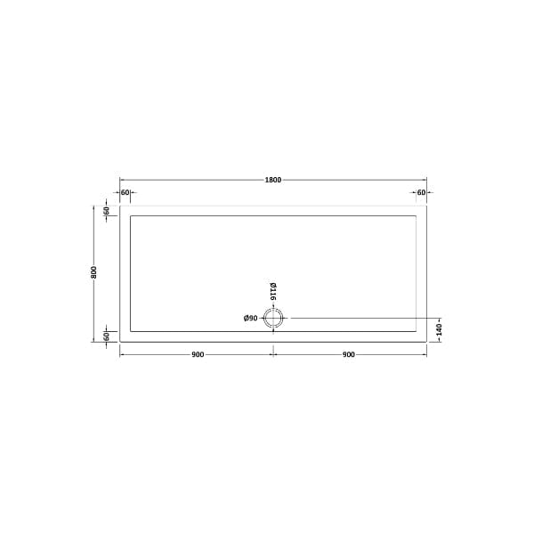Nuie Rectangular Shower Trays,Shower Trays,Nuie Nuie Slip Resistant Rectangular Shower Tray - White