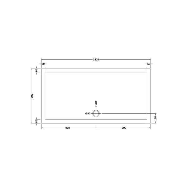Nuie Rectangular Shower Trays,Shower Trays,Nuie Nuie Slip Resistant Rectangular Shower Tray - White