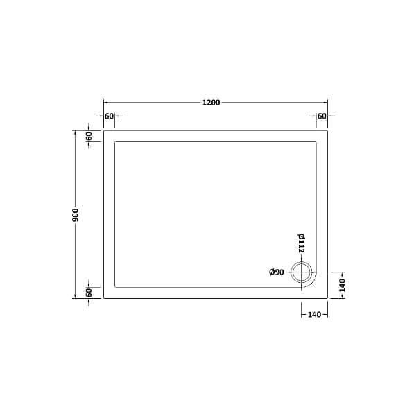 Nuie Rectangular Shower Trays,Shower Trays,Nuie Nuie Slip Resistant Rectangular Shower Tray - White