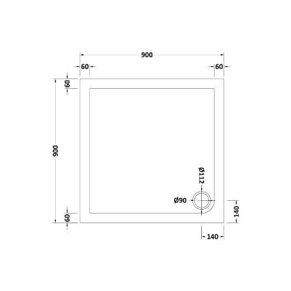 Nuie Rectangular Shower Trays,Shower Trays,Nuie Nuie Slip Resistant Square Shower Tray - White