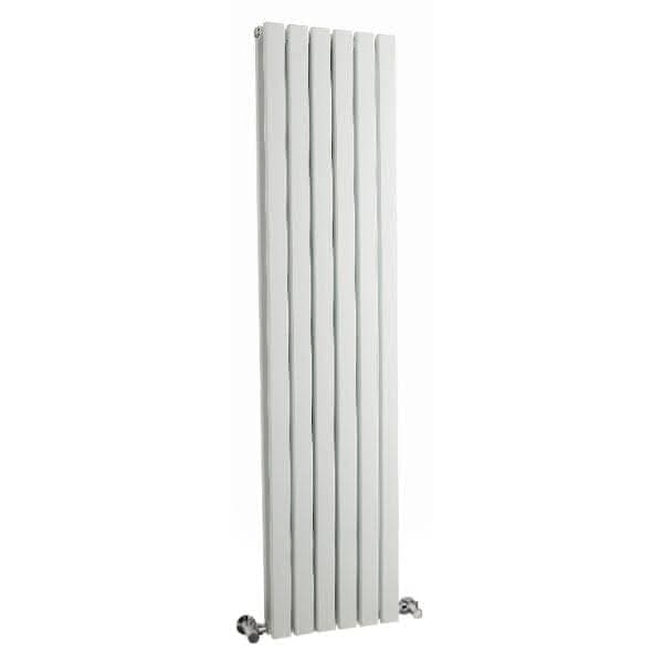 Nuie Vertical Designer Radiators,Modern Designer Radiators Satin White Nuie Sloane Double Panel Vertical Designer Radiator - 1500mm x 354mm