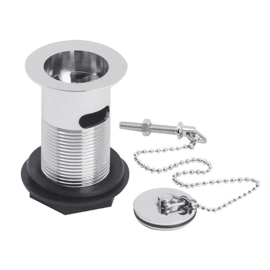 Nuie Basin Wastes Nuie Slotted Basin Waste With Brass Plug And Ball Chain - Chrome