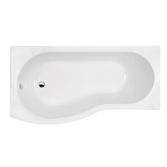 Nuie Shower Baths,Nuie,Modern Shower Baths 1500mm x 735mm/900mm / Left Nuie Square B Shape Shower Bath - White