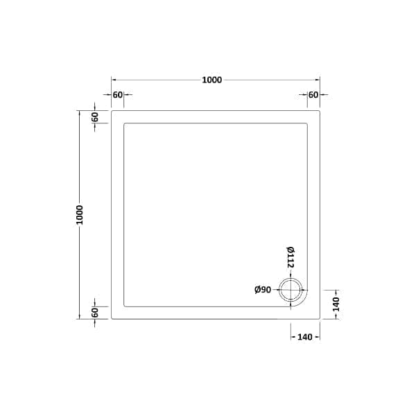 Nuie Square Shower Trays,Shower Trays,Nuie Nuie Square Shower Tray - White