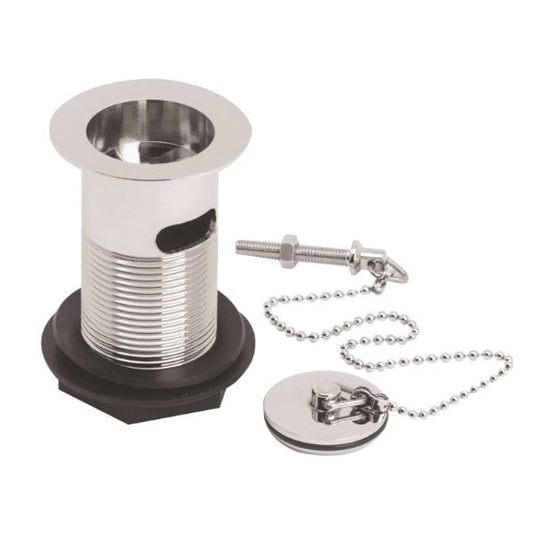 Nuie Basin Wastes Nuie Stainless Steel Basin Plug And Chain Waste - Chrome