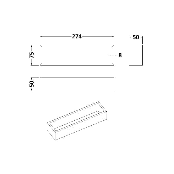 Nuie Other Furniture Accessories, Nuie Nuie Straight Drawer Organiser - Bamboo