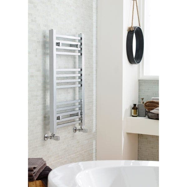 Nuie Straight Designer Heated Towel Rails,Modern Designer Heated Towel Rails Nuie Straight Heated Towel Rail - 800mm x 500mm - Chrome