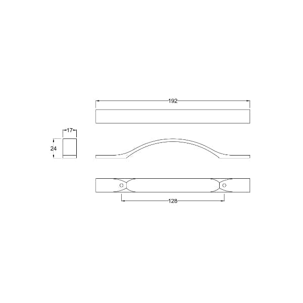 Nuie Other Furniture Accessories, Nuie Nuie Strap Furniture Handle 192mm Wide - Chrome