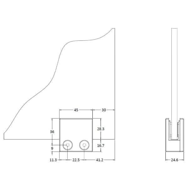 Nuie Shower Enclosure Accessories,Nuie Nuie Wetroom Screen Foot And Wall Bracket - Matt Black