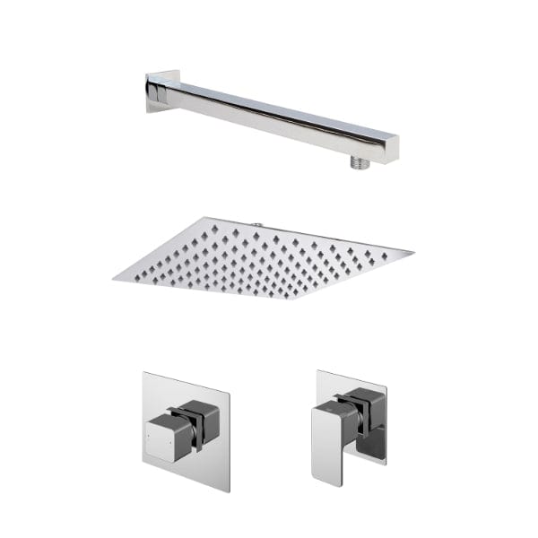 Nuie Concealed Shower Valves Nuie Windon 1 Outlet Concealed Shower Valve With Fixed Head And Stop Tap - Chrome
