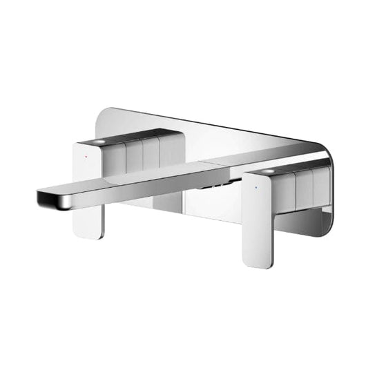 Nuie Wall Mounted Taps,Basin Mixer Taps,Modern Taps Nuie Windon 3-Hole Wall Mounted Basin Mixer Tap With Plate - Chrome