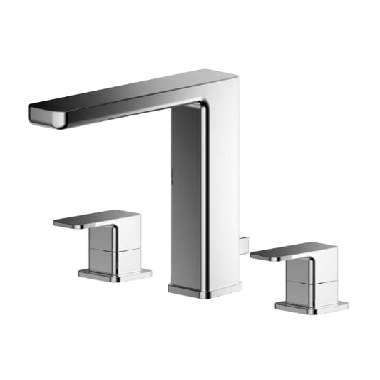 Nuie Wall Mounted Taps,Basin Mixer Taps,Modern Taps Nuie Windon 3-Hole Wall Mounted Basin Mixer Tap With Pop Up Waste - Chrome