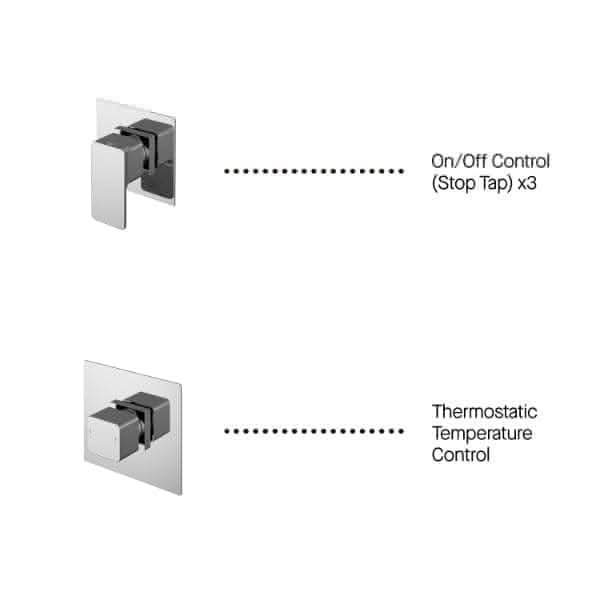 Nuie Concealed Shower Valves Nuie Windon 3 Outlet Concealed Shower Valve With Kit And Stop Tap - Chrome