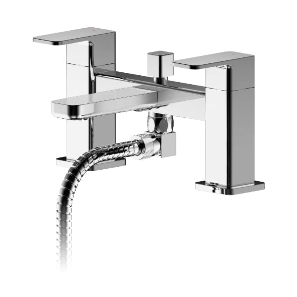 Nuie Bath Shower Mixer Taps,Deck Mounted Taps,Modern Taps Nuie Windon Deck Mounted  Bath Shower Mixer Tap with Shower Kit - Chrome