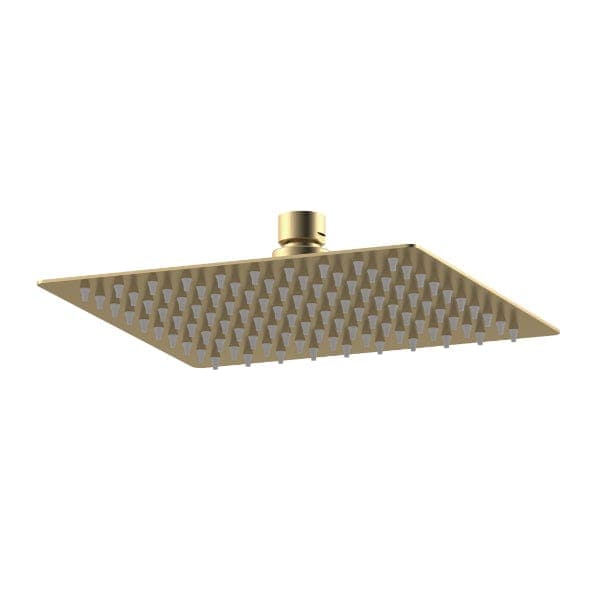 Nuie Shower Heads Brushed Brass Nuie Windon Fixed Shower Head 200mm x 200mm