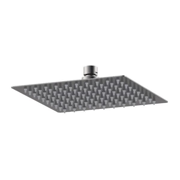 Nuie Shower Heads Brushed Gun Metal Nuie Windon Fixed Shower Head 200mm x 200mm