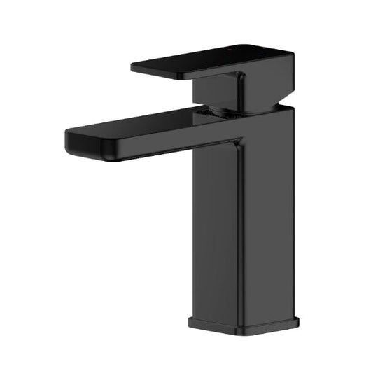 Nuie Basin Mixer Taps,Deck Mounted Taps,Modern Taps Matt Black Nuie Windon Mono Basin Mixer Tap with Push Button Waste