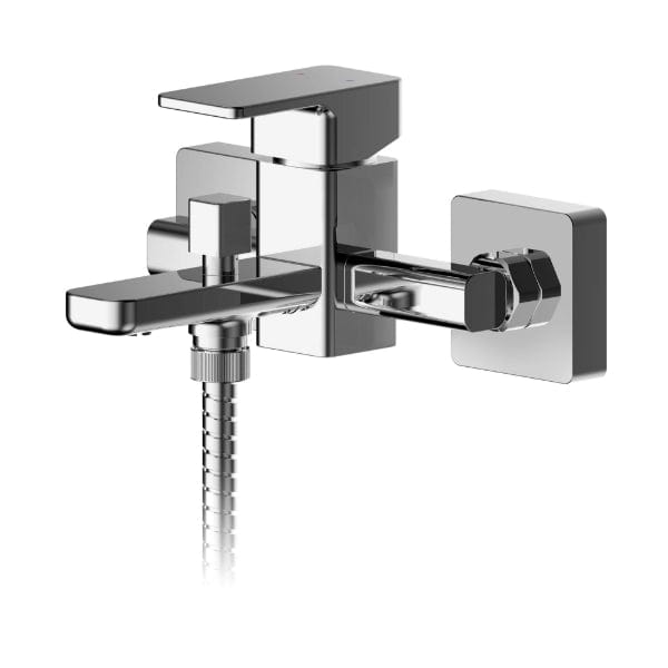 Nuie Bath Shower Mixer Taps,Wall Mounted Taps,Modern Taps Nuie Windon Wall Mounted Bath Shower Mixer Tap with Shower Kit - Chrome