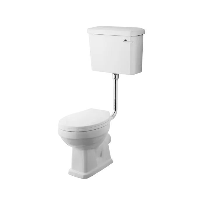 Carlton Low Level Toilet With Cistern & Flush Pipe Kit - White