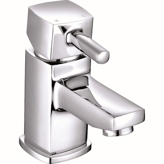 VeeBath Oldham Mini Mono Basin Mixer Tap Faucet Sink Waste, Flexi Pipe - Chrome